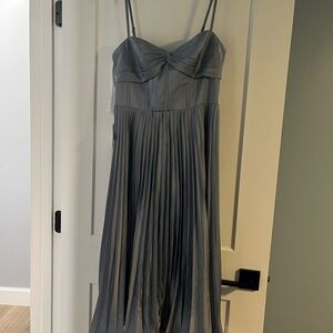 Azazie Blue Pleated Dress